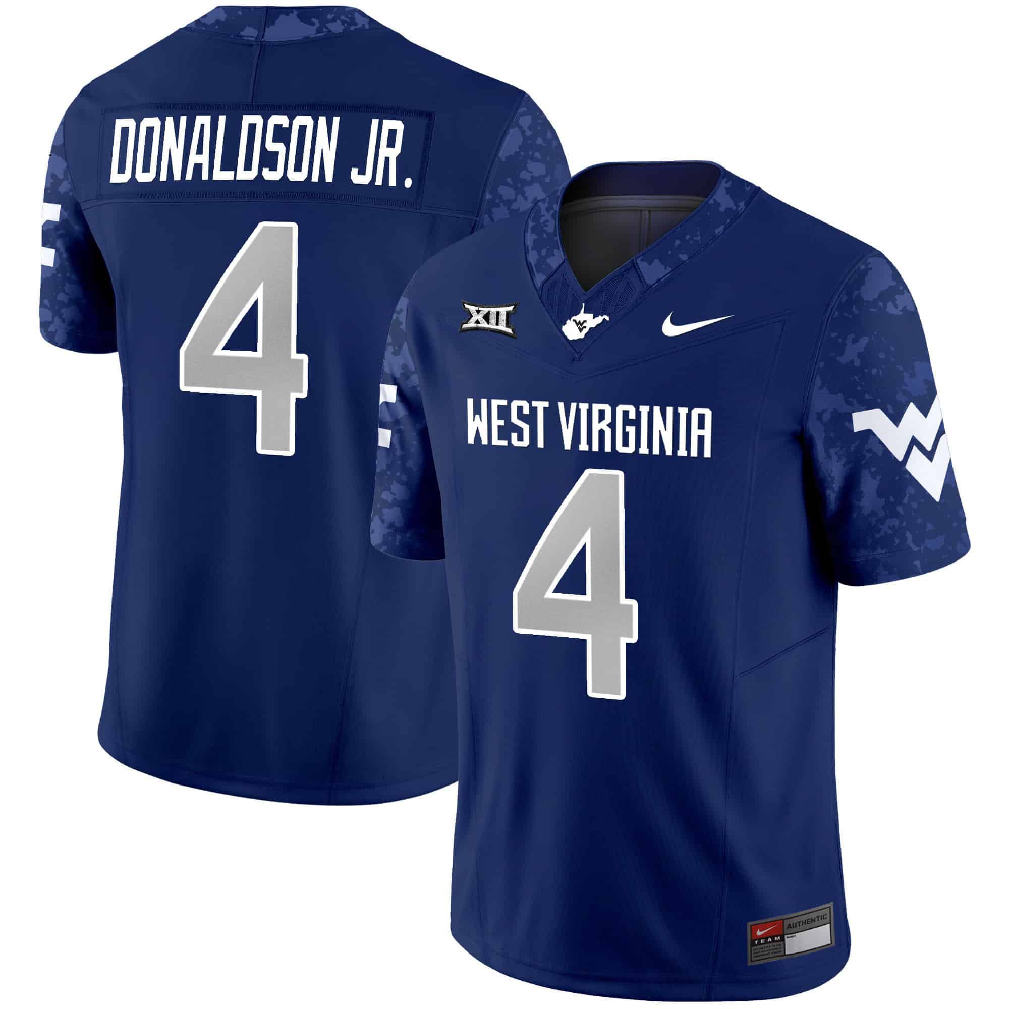 Men West Virginia Mountaineers #4 Donaldson jr Blue 2024 Nike Vapor Limited NCAA Jersey->indianapolis colts->NFL Jersey